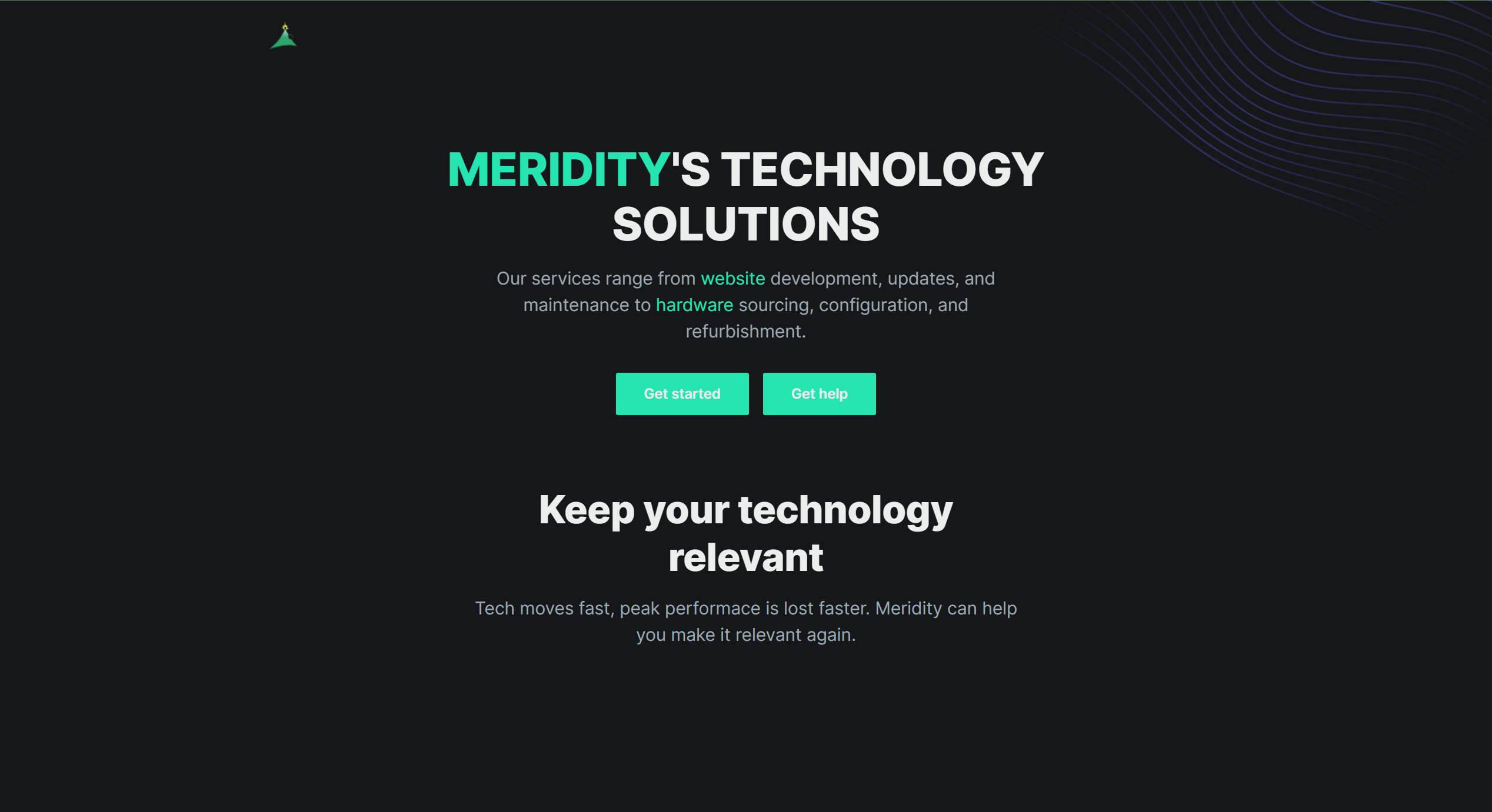 Image of Meridity website